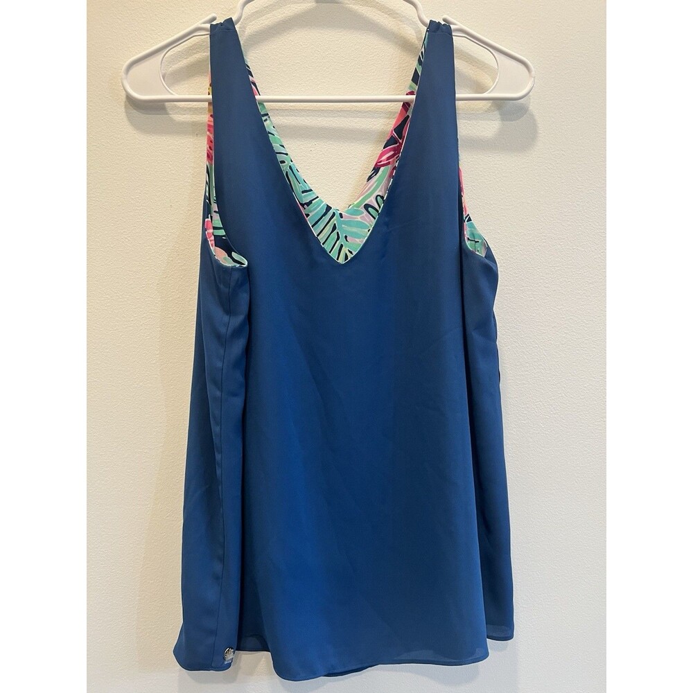 Lilly Pulitzer Florin Reversible Tank Top sz Medium Slathouse Soirée Loose Flowy - Picture 4 of 9